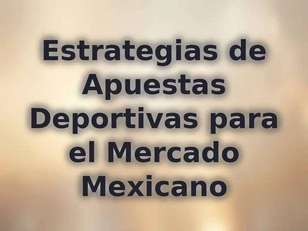 Estrategias de Apuestas Deportivas para el Mercado Mexicano